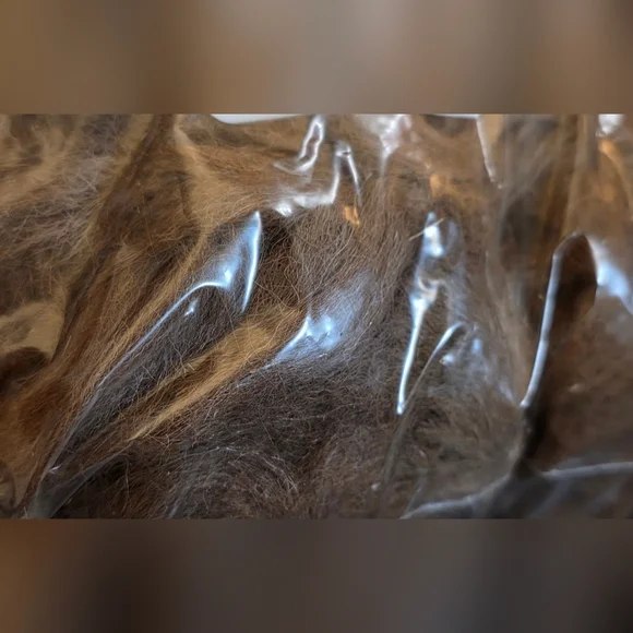 One Pound Of Unprocessed Alpaca Fiber In Brown And Cream Colors - Picture 6 of 8